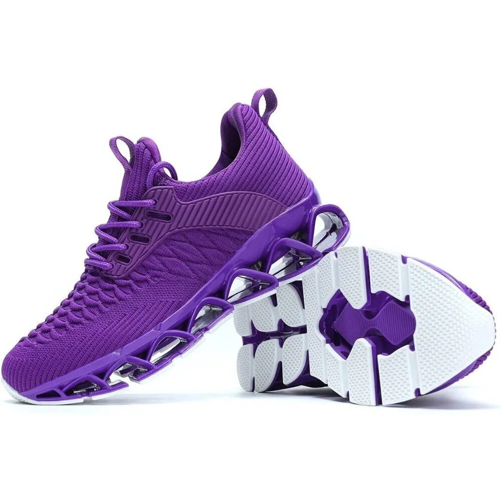 Women Purple Slip-On Walking Running Shoes Blade Sneakers Non-Slip Comfort Shoes